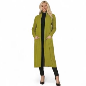 MAXSPORT, LIME GREEN LONG, CARDIGAN, SWEATER, SIZE XL, NWOT, EXCELLENT CONDITION